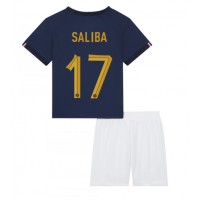 Frankrike William Saliba #17 Fotballklær Hjemmedraktsett Barn VM 2022 Kortermet (+ korte bukser)
